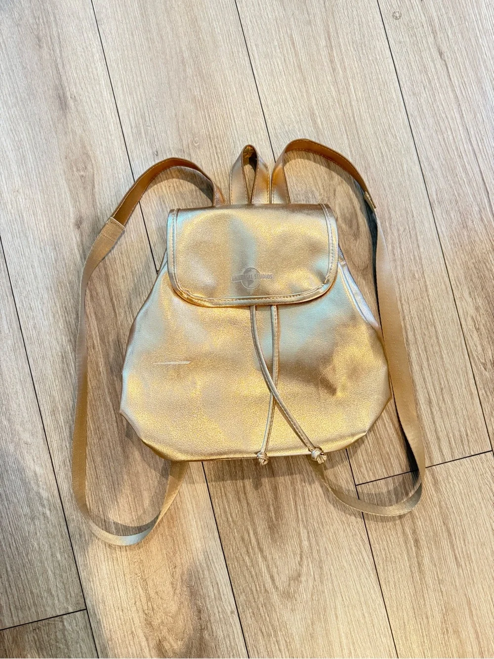 Metallic Gold Women's Backpack - Casual Drawstring Backpack